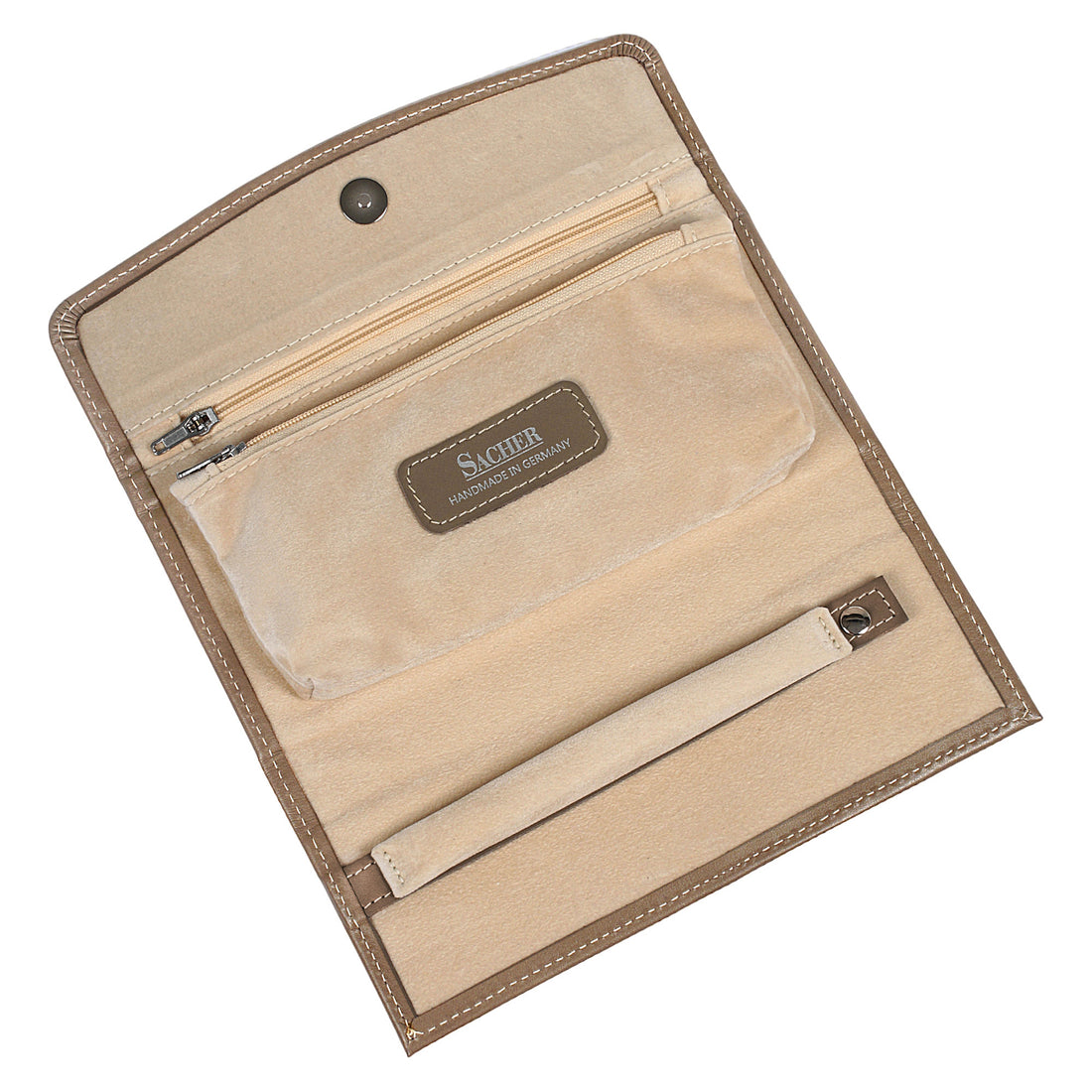 Jewellery roll nature / taupe (leather)
