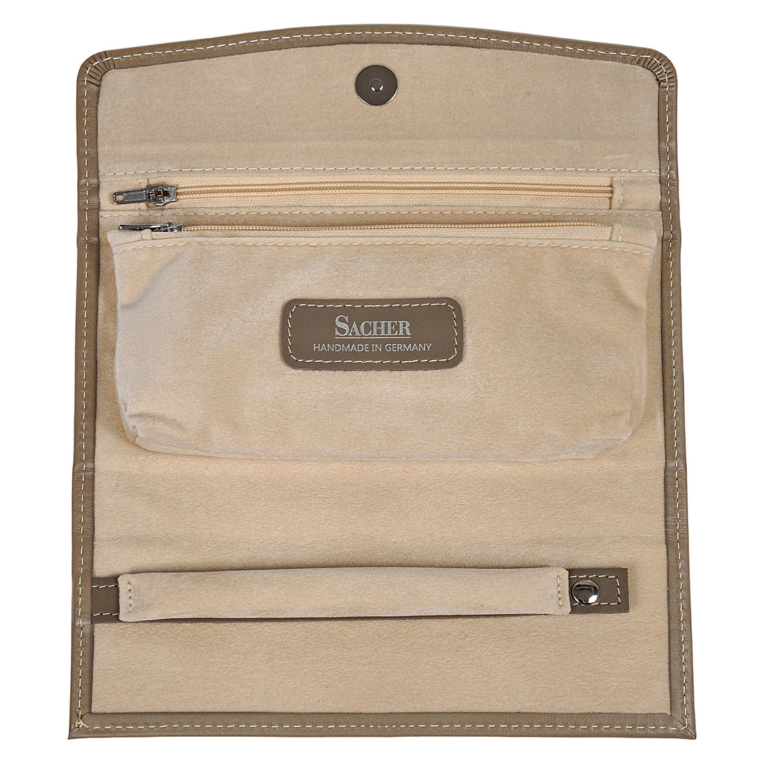 Jewellery roll nature / taupe (leather)