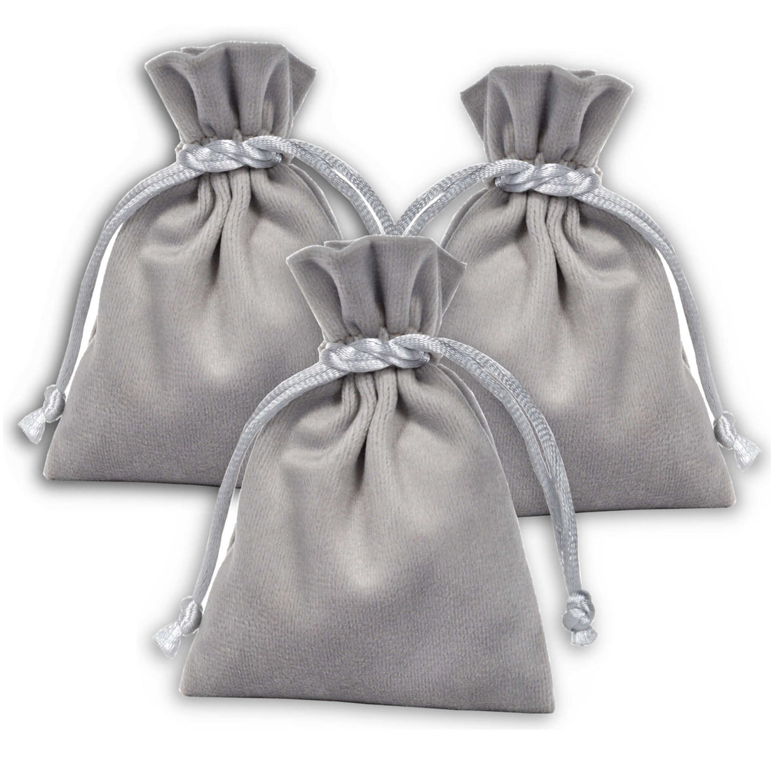 Jewellery pouches, 3 pieces accessoirs / grey