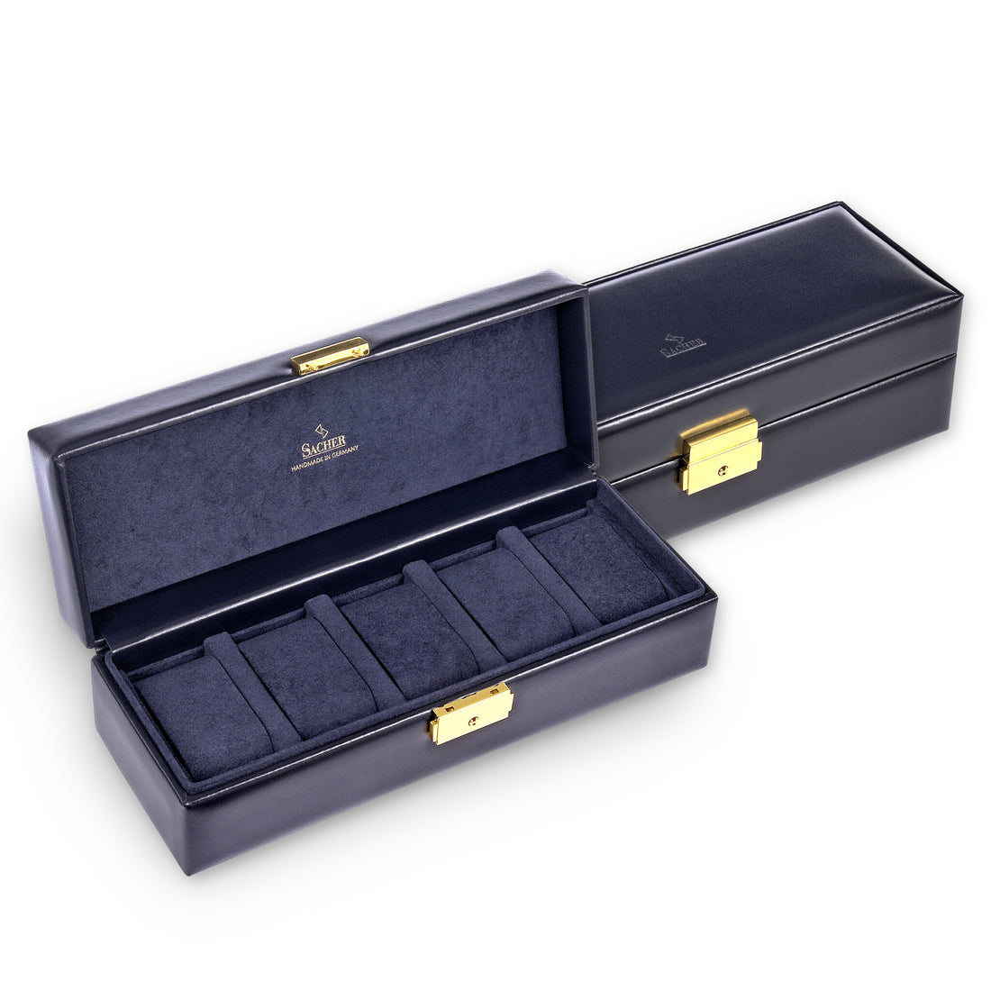 Klockfodral för 5 klockor acuro / navy (läder)