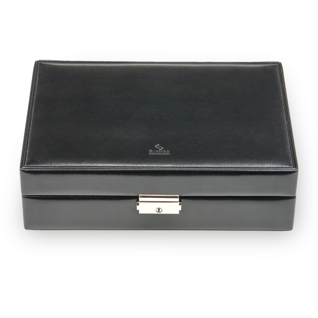 Watch case for 10 watches new classic / black (leather)