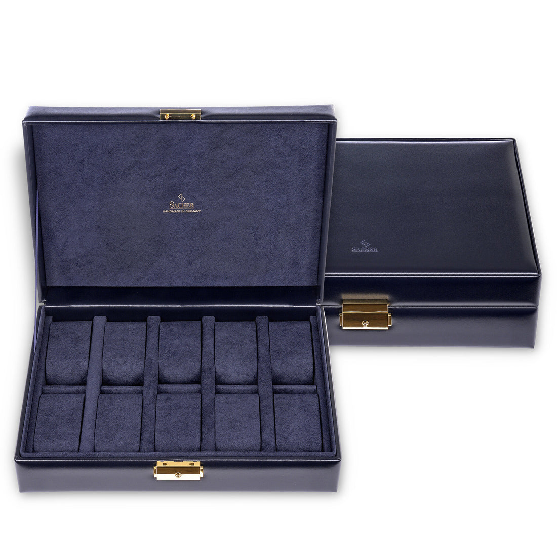 Klockfodral för 10 klockor acuro / navy (läder)