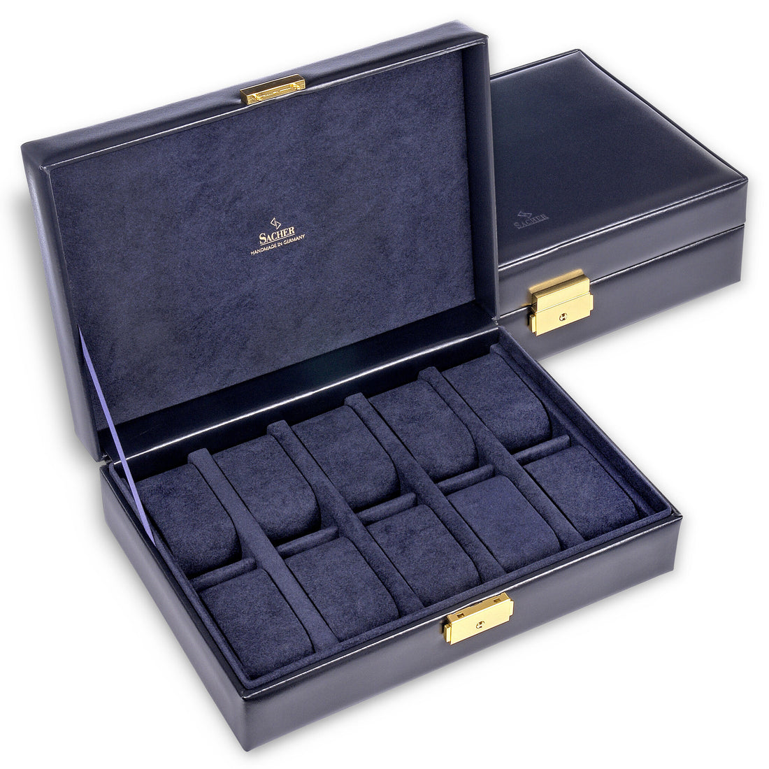 Klockfodral för 10 klockor acuro / navy (läder)