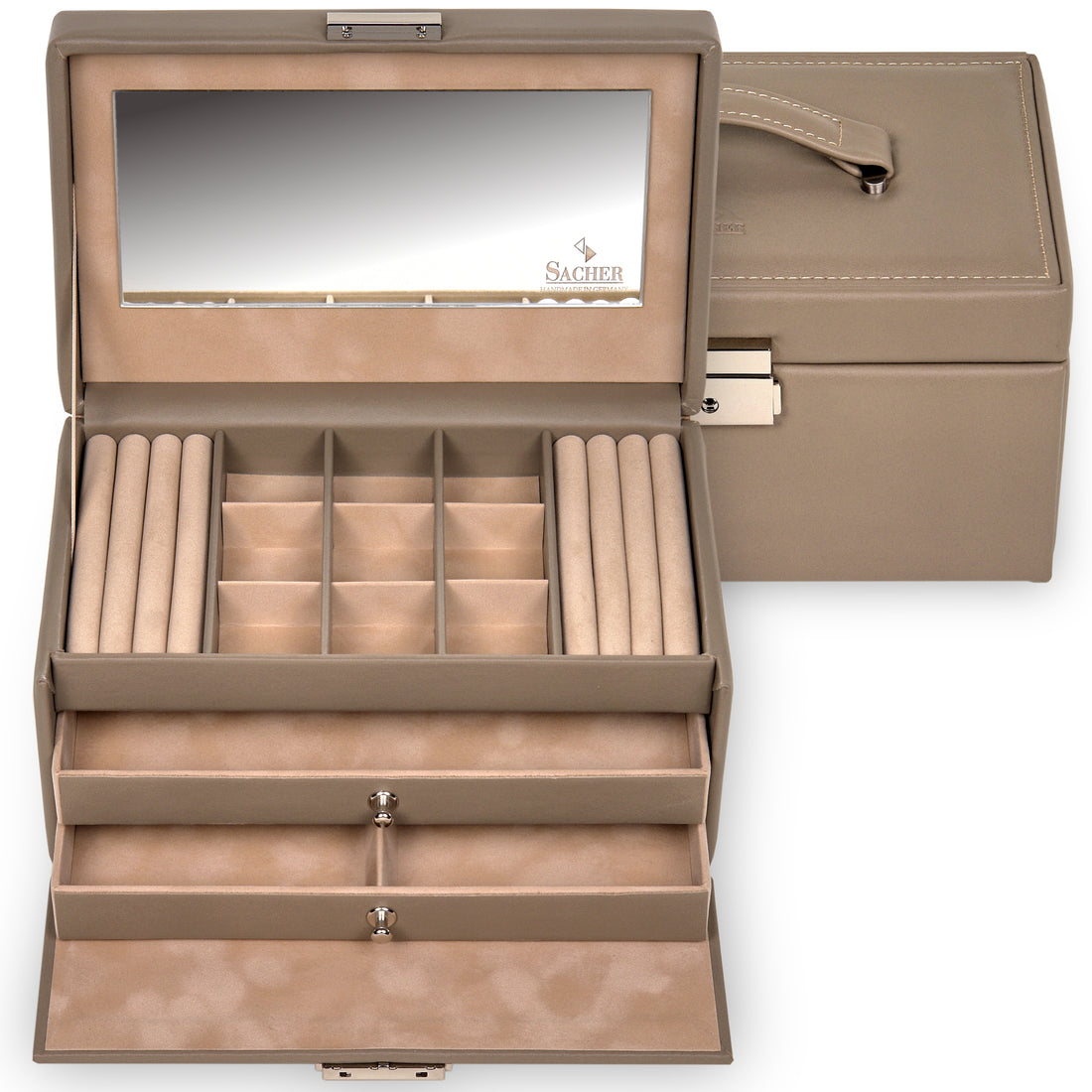 Smyckeskrin Elly natur / taupe (läder)