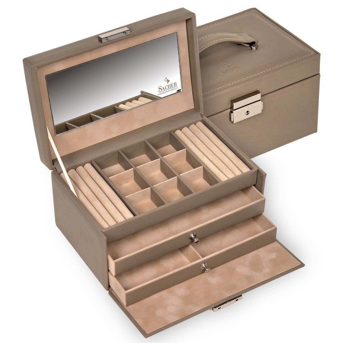 Smyckeskrin Elly natur / taupe (läder)