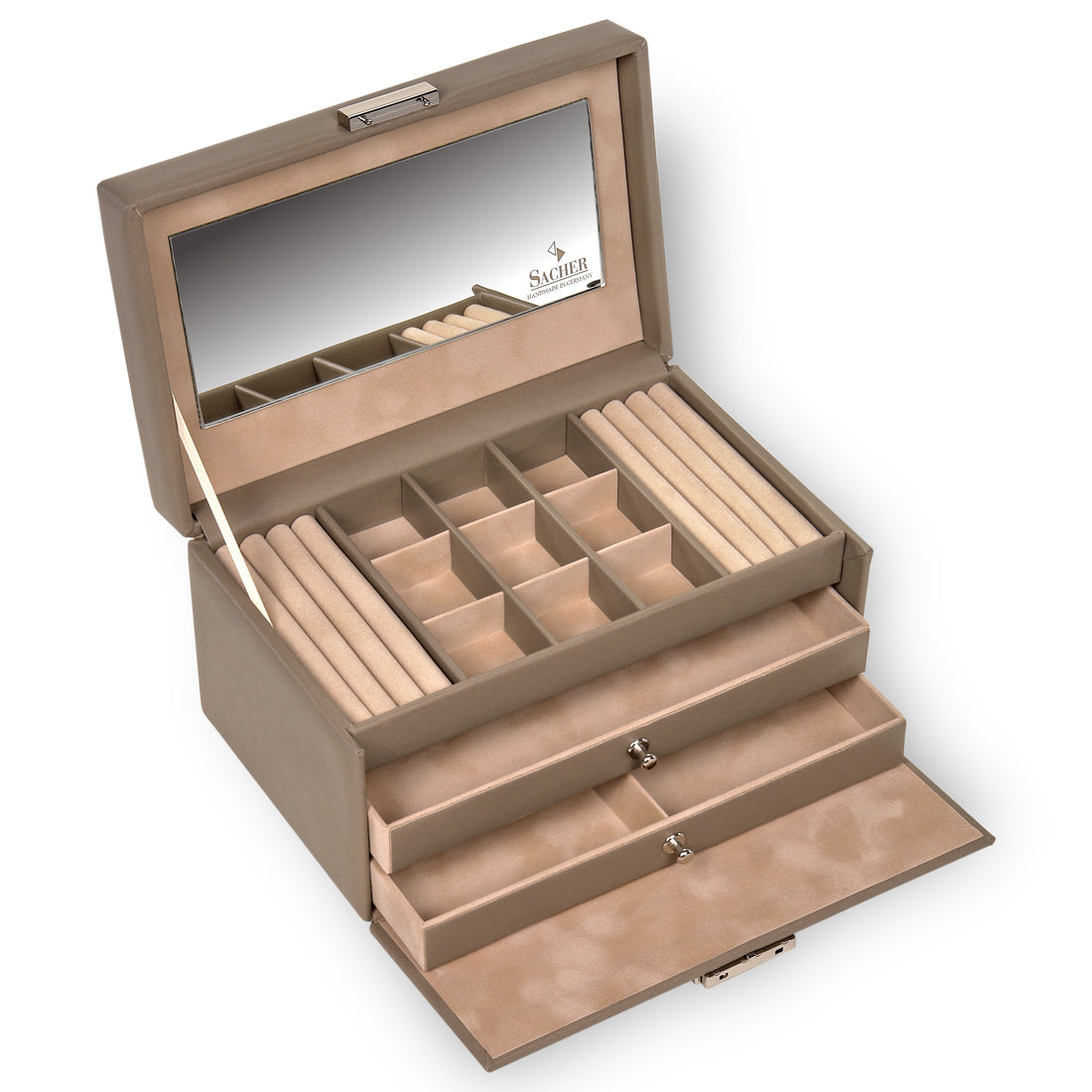 Smyckeskrin Elly natur / taupe (läder)