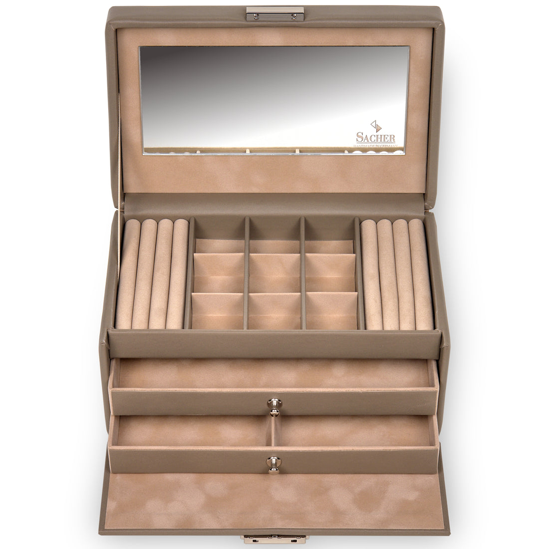 Smyckeskrin Elly natur / taupe (läder)