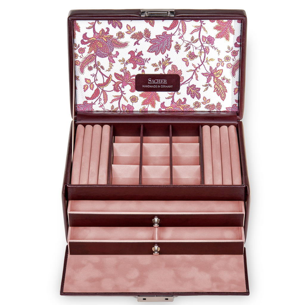 Jewellery box Elly florage / bordeaux