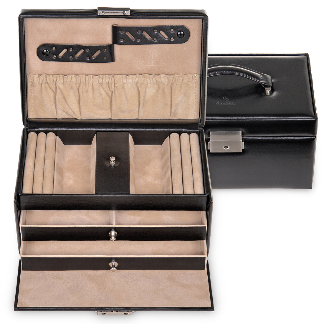 Jewellery box Eva new classic / black (leather)