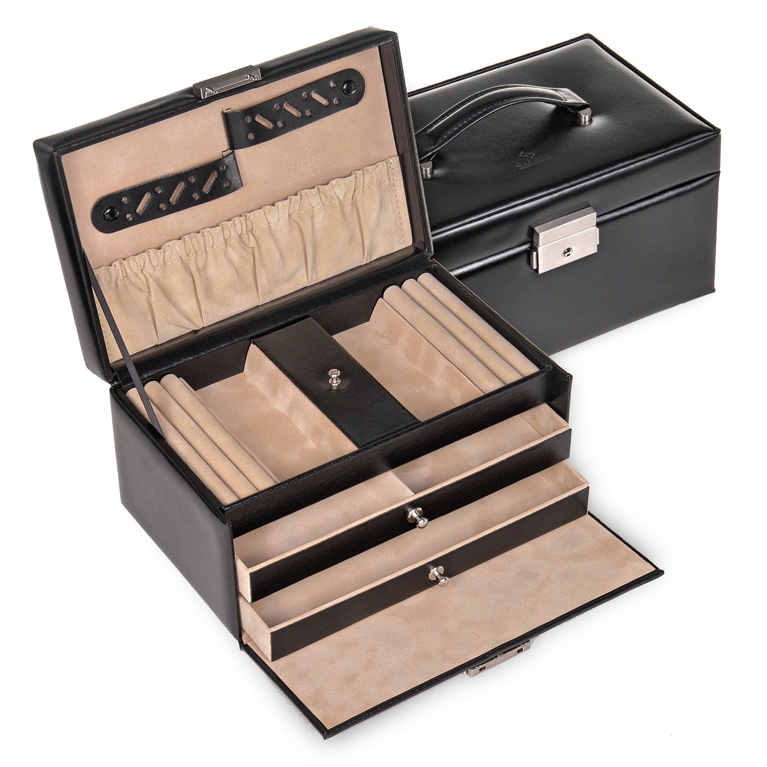 Jewellery box Eva new classic / black (leather)
