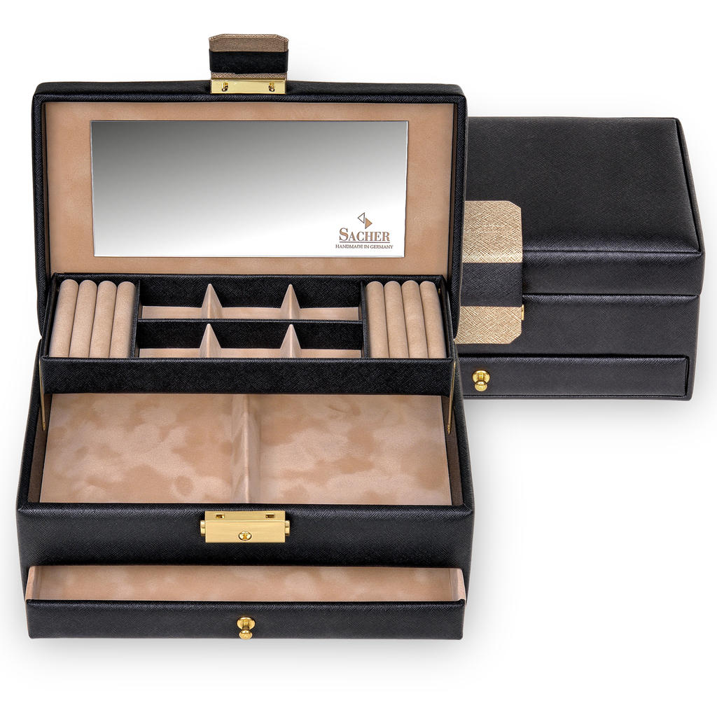 Jewellery box Helen saffiano / black