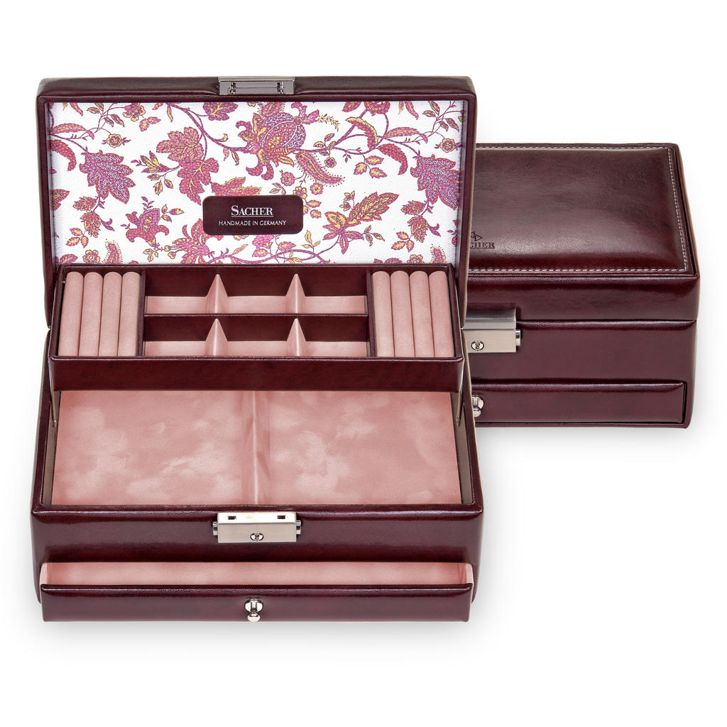Smyckeskrin Helen florage / bordeaux