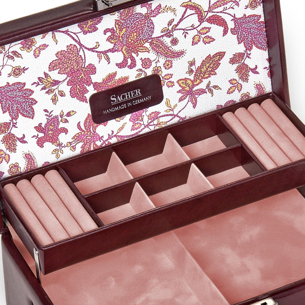 Smyckeskrin Helen florage / bordeaux