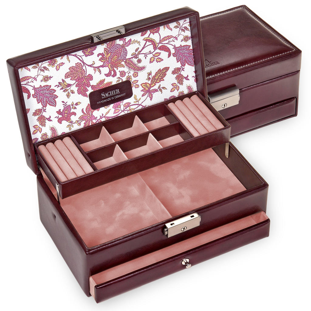 Smyckeskrin Helen florage / bordeaux