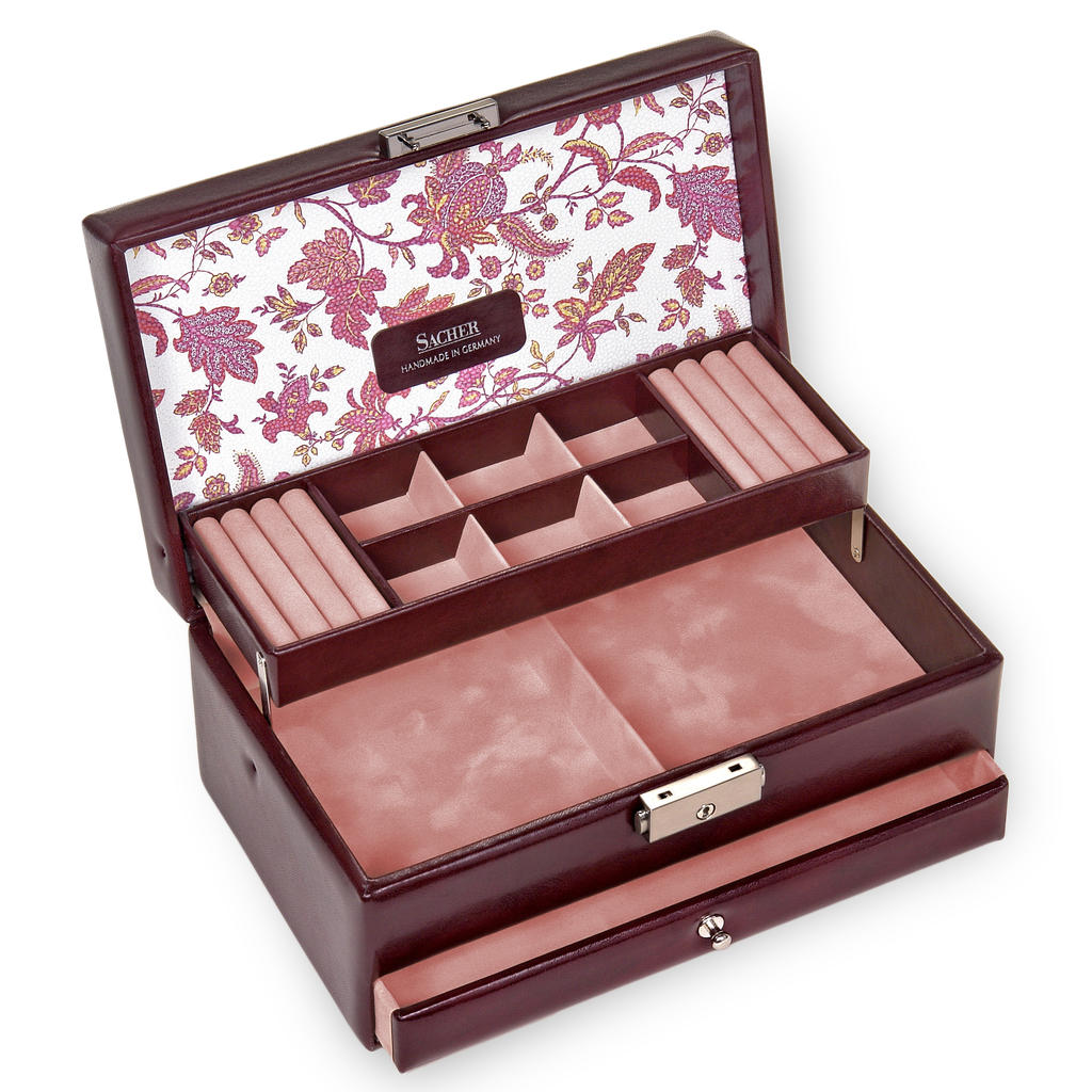 Smyckeskrin Helen florage / bordeaux