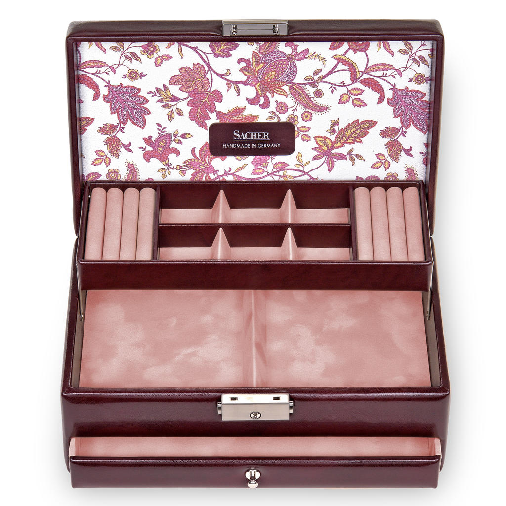 Smyckeskrin Helen florage / bordeaux