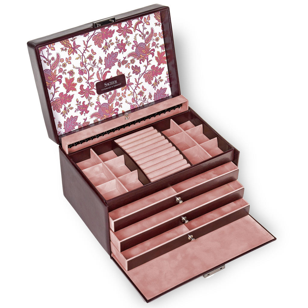 Jewellery box Jasmin florage / bordeaux