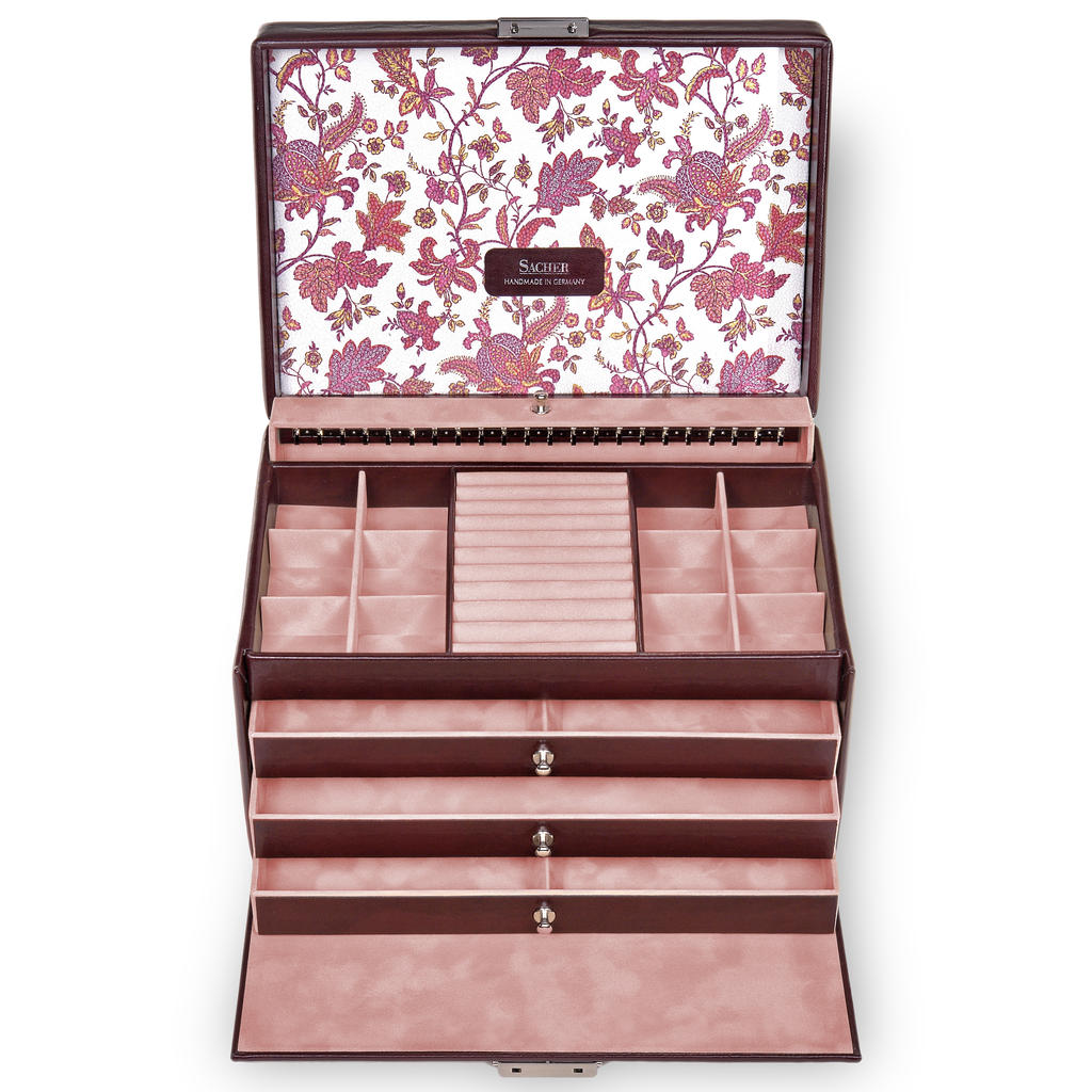 Jewellery box Jasmin florage / bordeaux