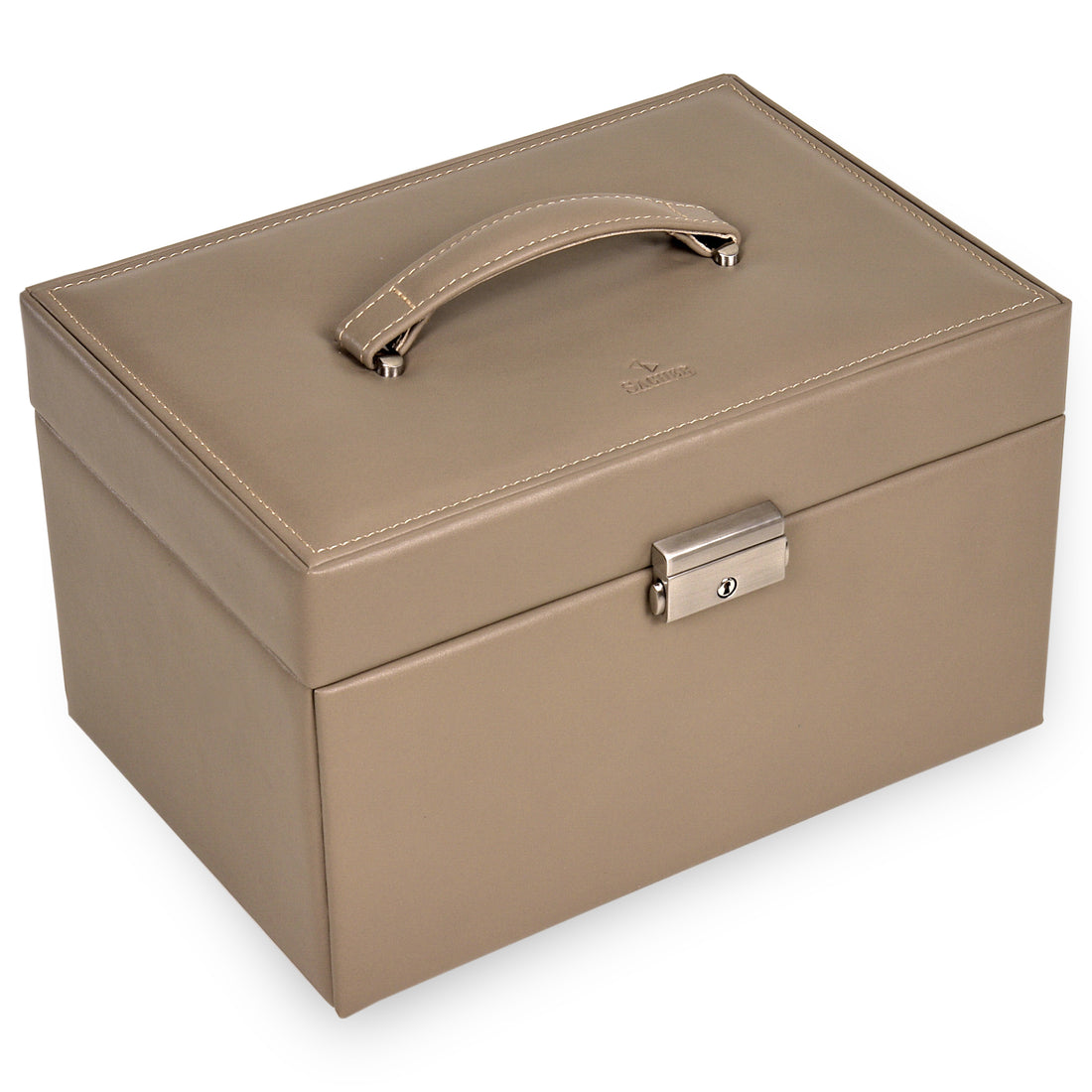 Jewellery box Lena nature / taupe (leather)