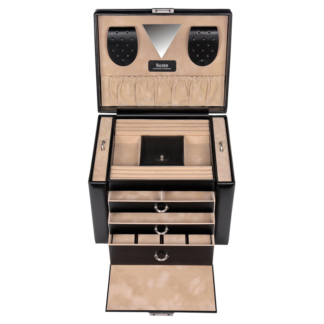 Jewellery box Maxima new classic / black (leather)
