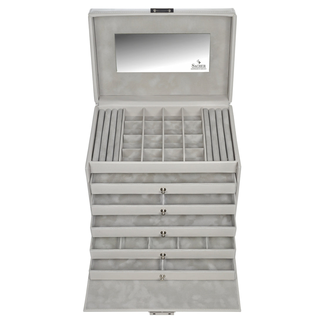 Nina elegance jewellery box / sand (full cowhide)