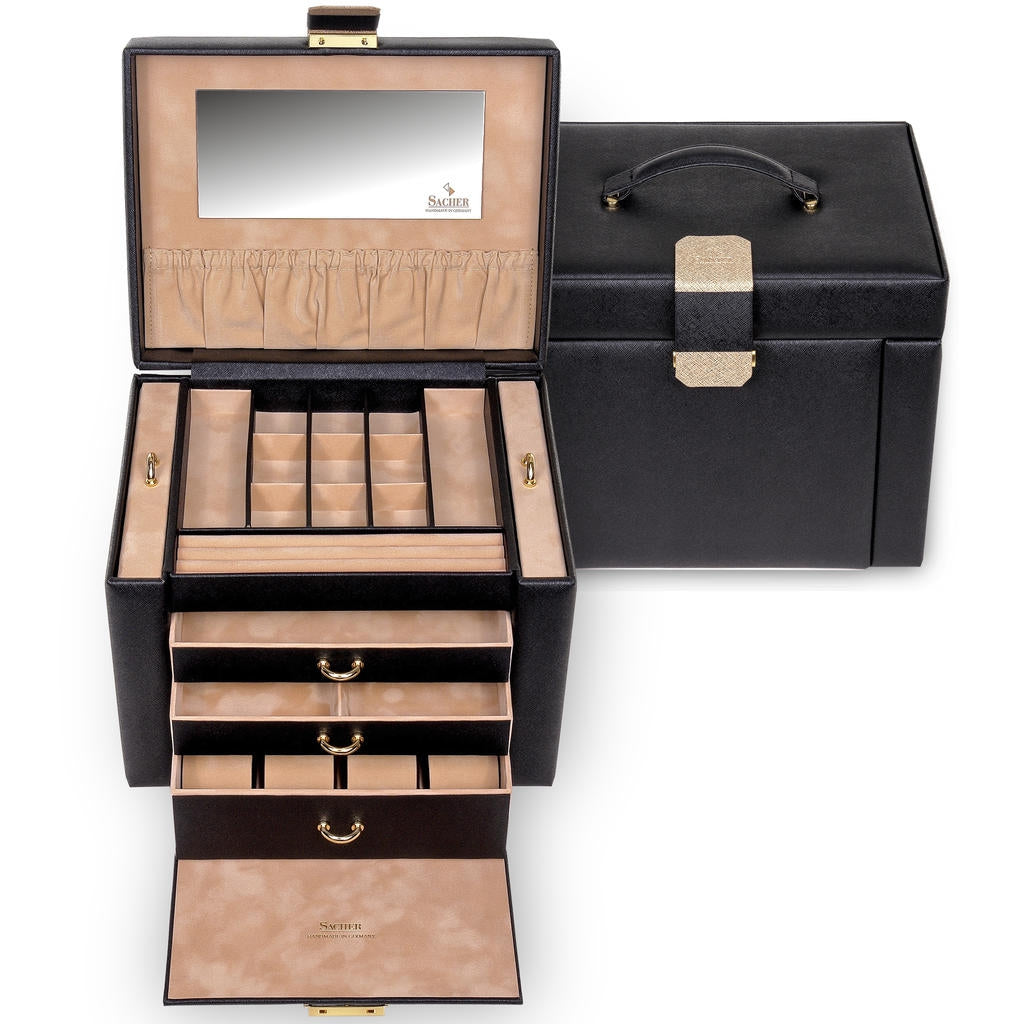 Jewellery box Marta saffiano / black