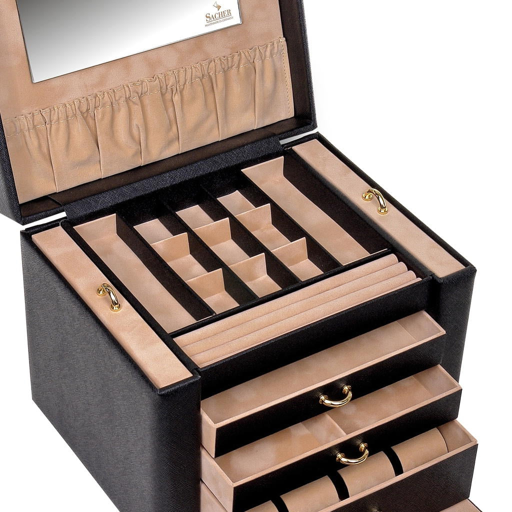 Jewellery box Marta saffiano / black