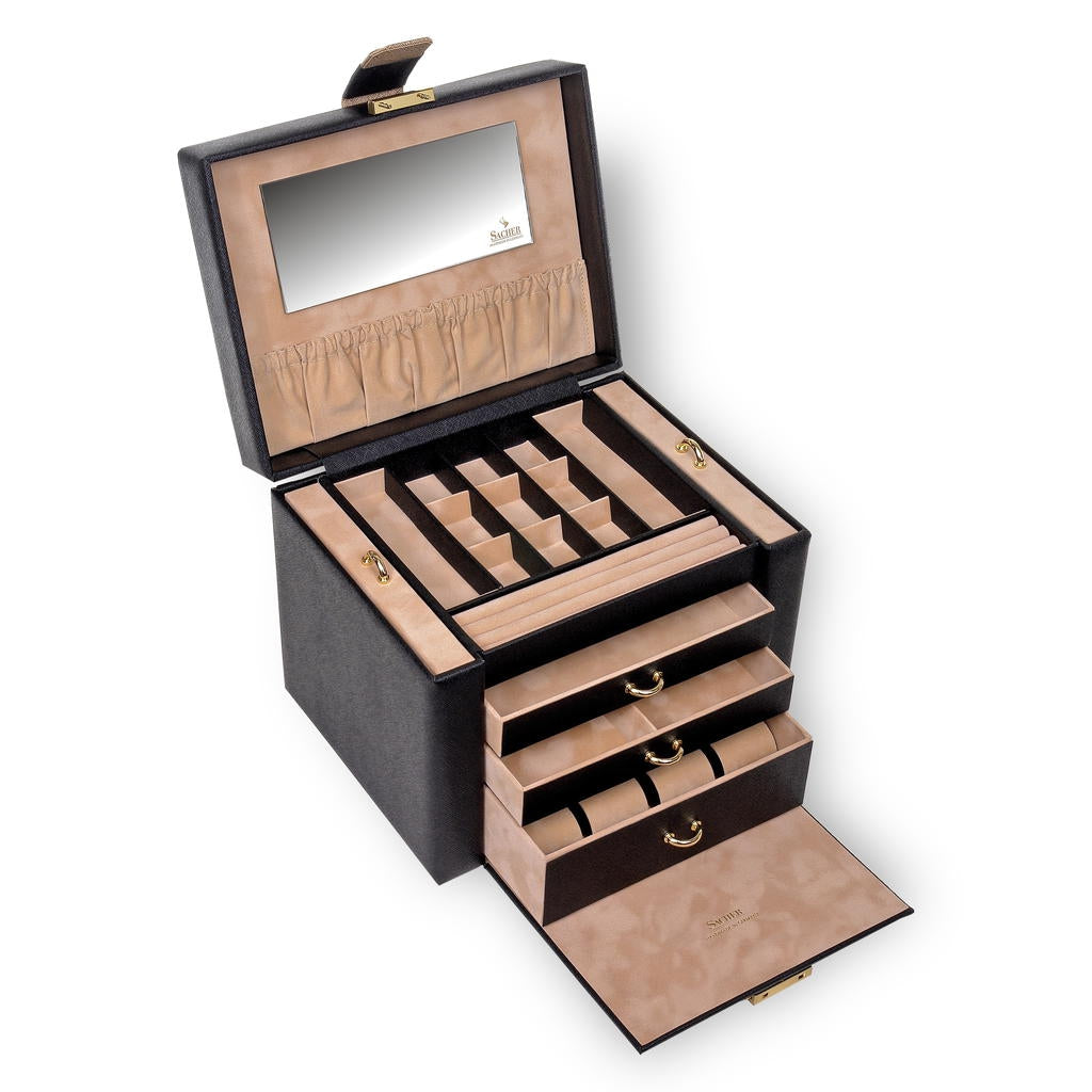 Jewellery box Marta saffiano / black