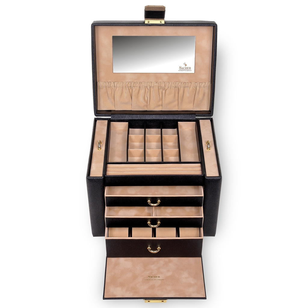 Jewellery box Marta saffiano / black