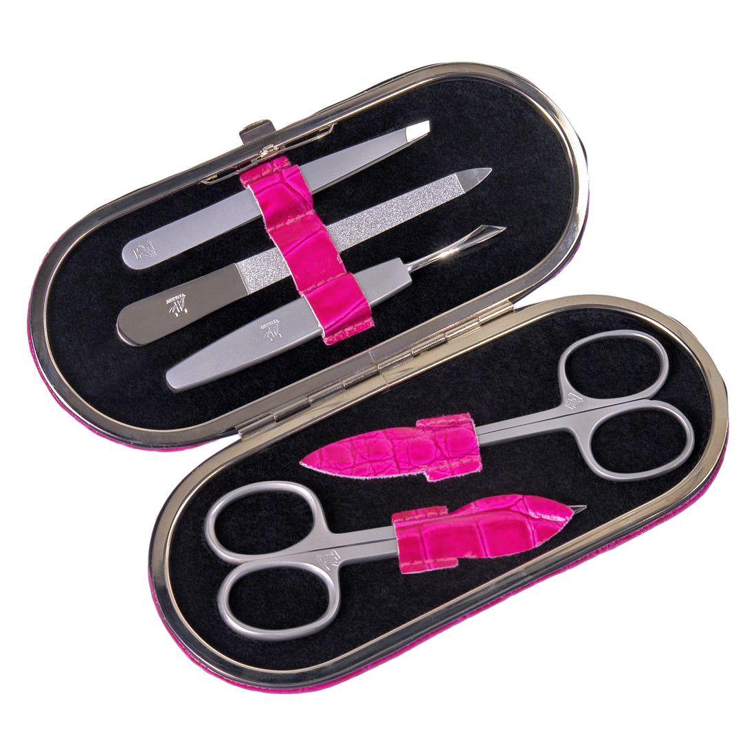 5-piece manicure case Manikürenset / pink (leather)